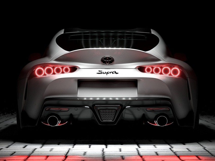 toyota supra toyota sportscar white rear view backlight PNG files with transparent canvas collection