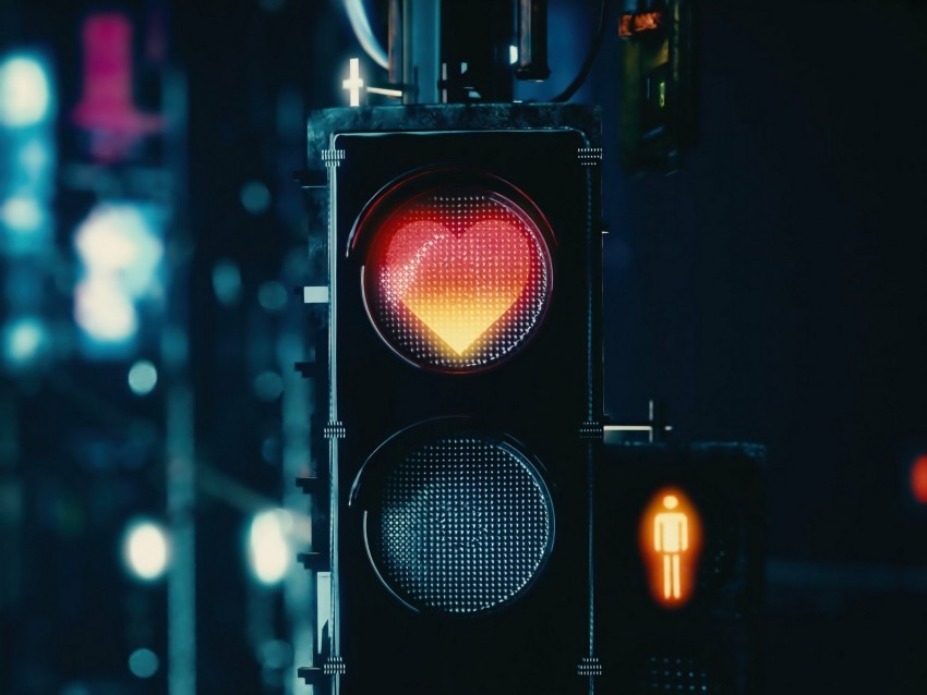 traffic light heart signal red love PNG images with transparent backdrop