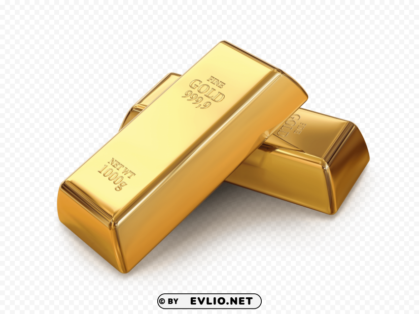 two gold bars Isolated Item with Clear Background PNG