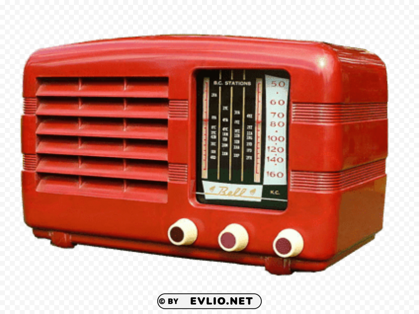 vintage red radio Isolated Icon in HighQuality Transparent PNG
