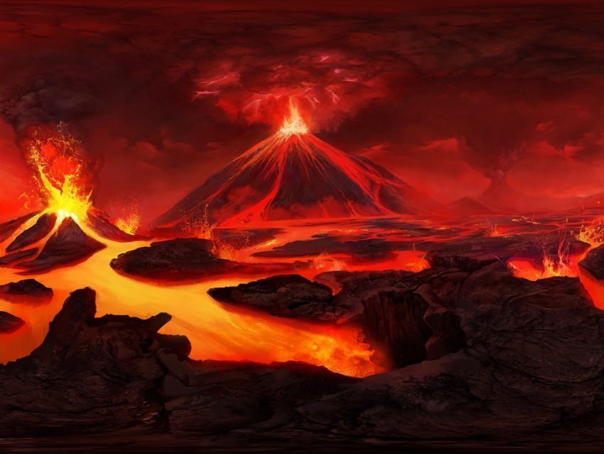 volcano art lava flash PNG images for websites 4k wallpaper