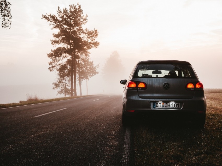 volkswagen fog car road twilight Free PNG images with transparent background