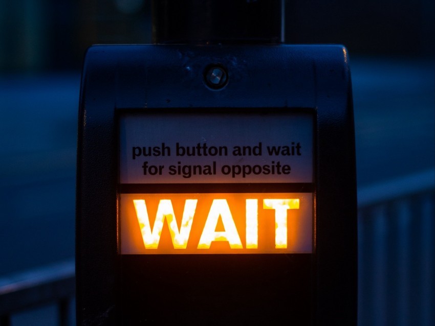 wait button inscription signal dark backlight Transparent PNG art