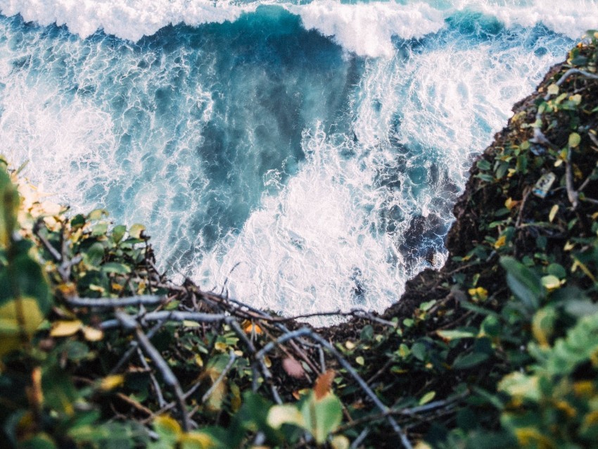 wave ocean cliff shore water Transparent Background Isolated PNG Figure