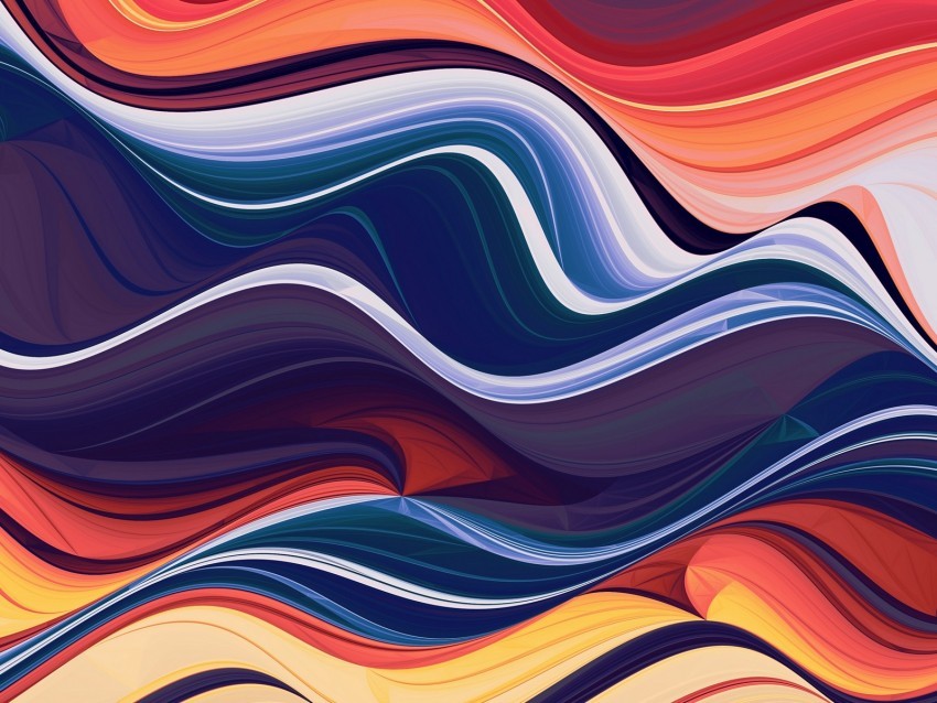 waves colorful abstraction lines PNG Isolated Illustration with Clear Background