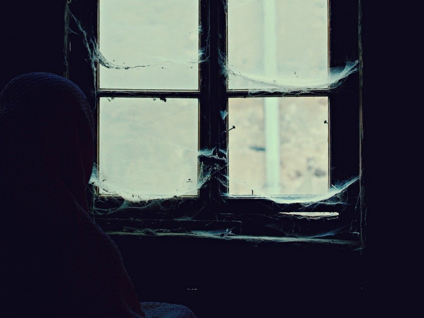 window cobweb loneliness abandoned alone hopelessness Clear Background PNG Isolated Element Detail