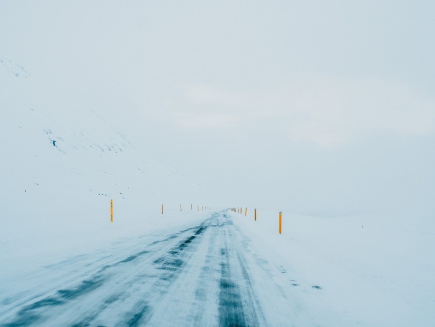 winter road snow minimalism white Isolated Element in Transparent PNG