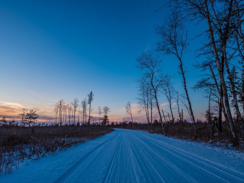 winter road trees horizon sky PNG images with transparent canvas compilation 4k wallpaper