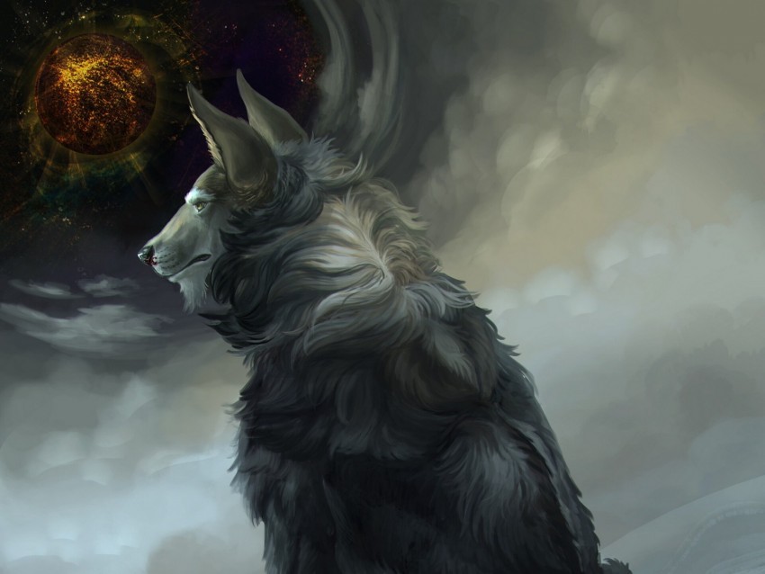 wolf art fantasy predator beast PNG for digital design