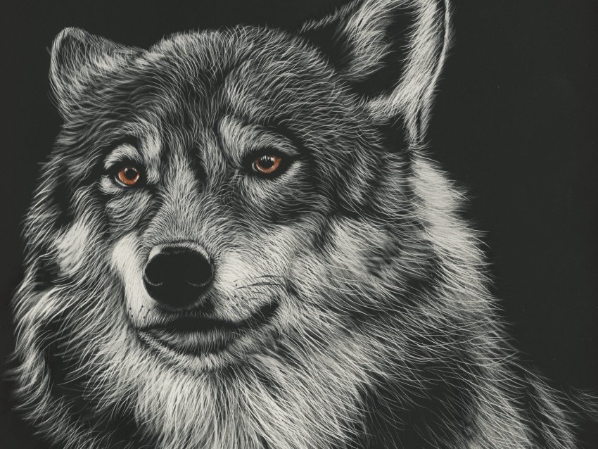 wolf drawing art predator head PNG images with alpha transparency wide selection 4k wallpaper