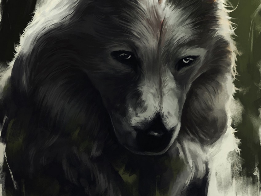 wolf glance art predator beast Isolated Design Element on Transparent PNG