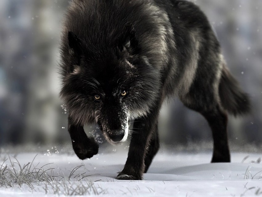 wolf predator black wildlife dog PNG images with clear cutout 4k wallpaper