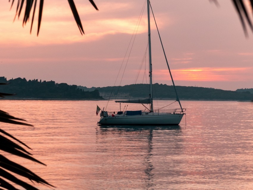 yacht water sunset sea bay shore PNG Graphic with Clear Background Isolation