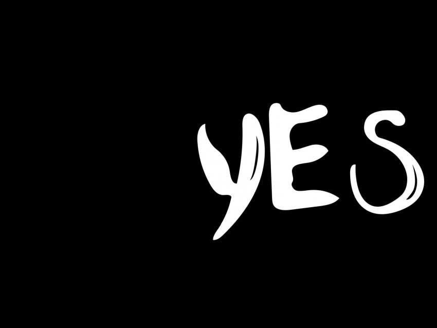 yes inscription word bw minimalism HighQuality Transparent PNG Object Isolation