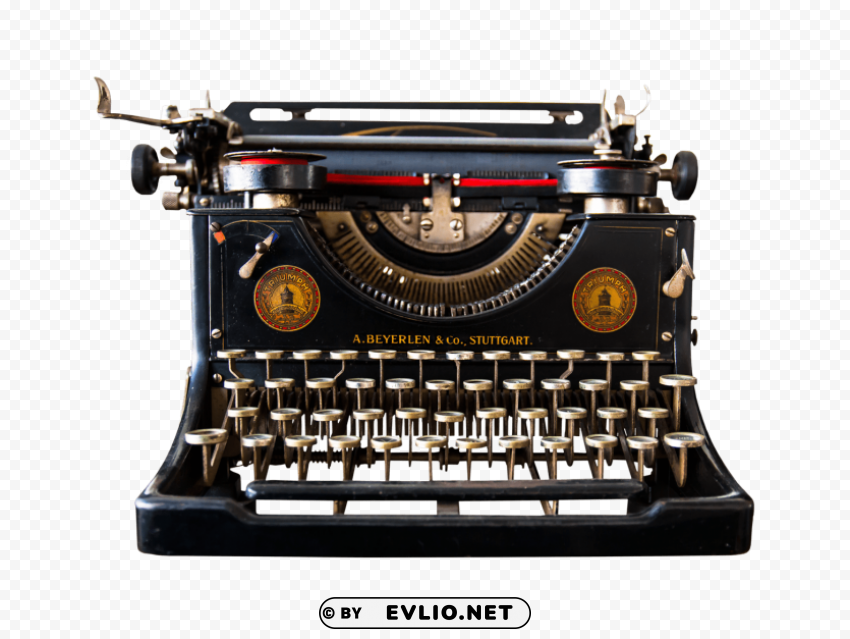 Antique Typewriter Transparent Background PNG Isolated Pattern