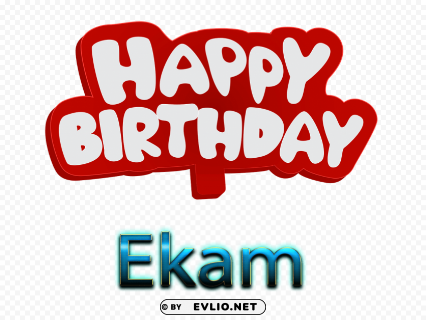 Ekam 3d Letter Name Isolated Character With Clear Background PNG