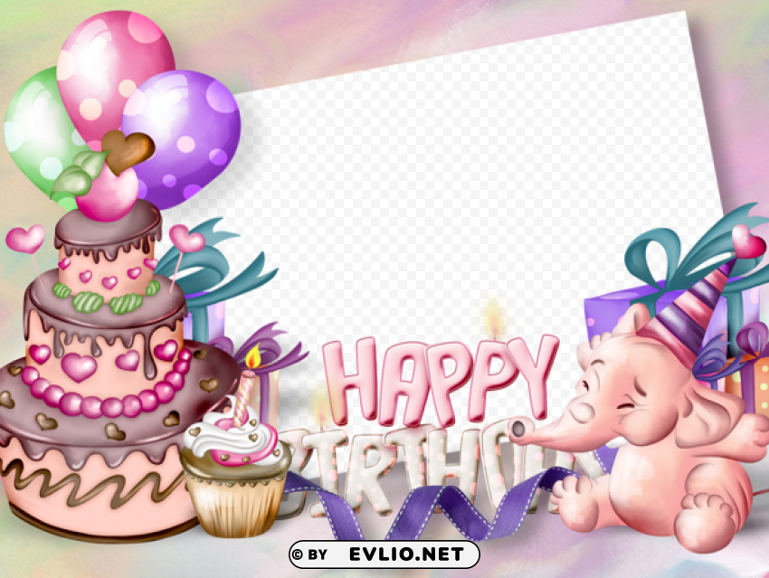 Happy Birthday Frame Transparent Background Isolated PNG Character