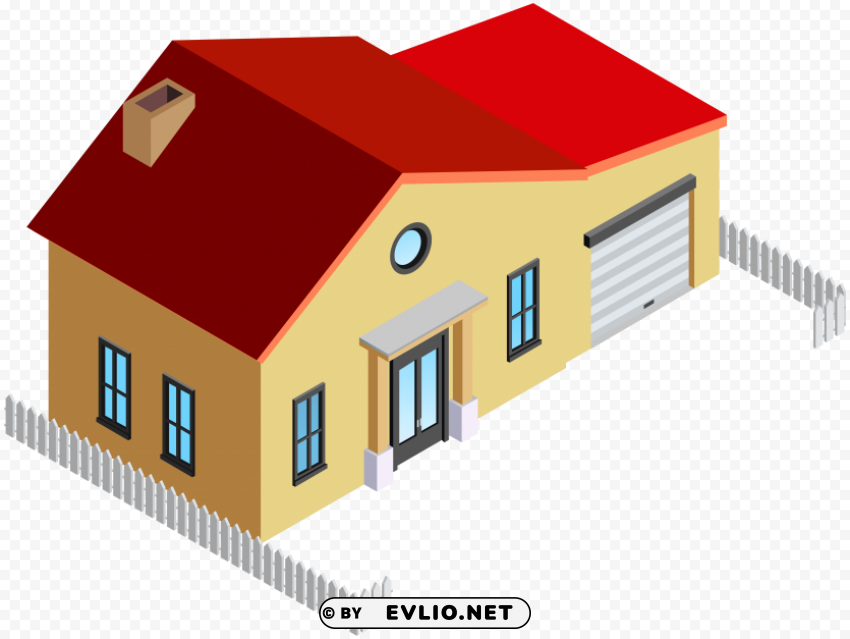 house with fence PNG images transparent pack
