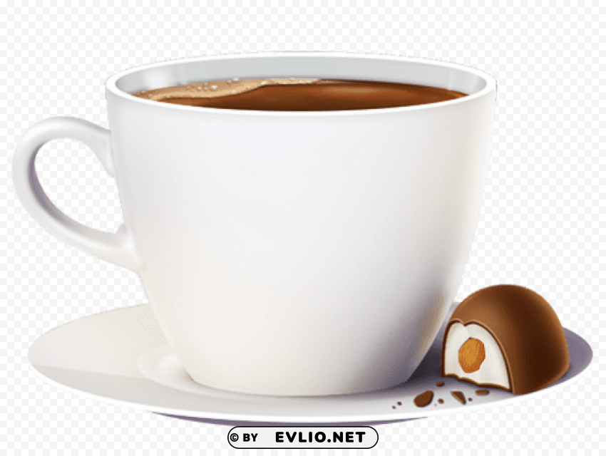 cup of coffee and candypicture Transparent PNG Object Isolation