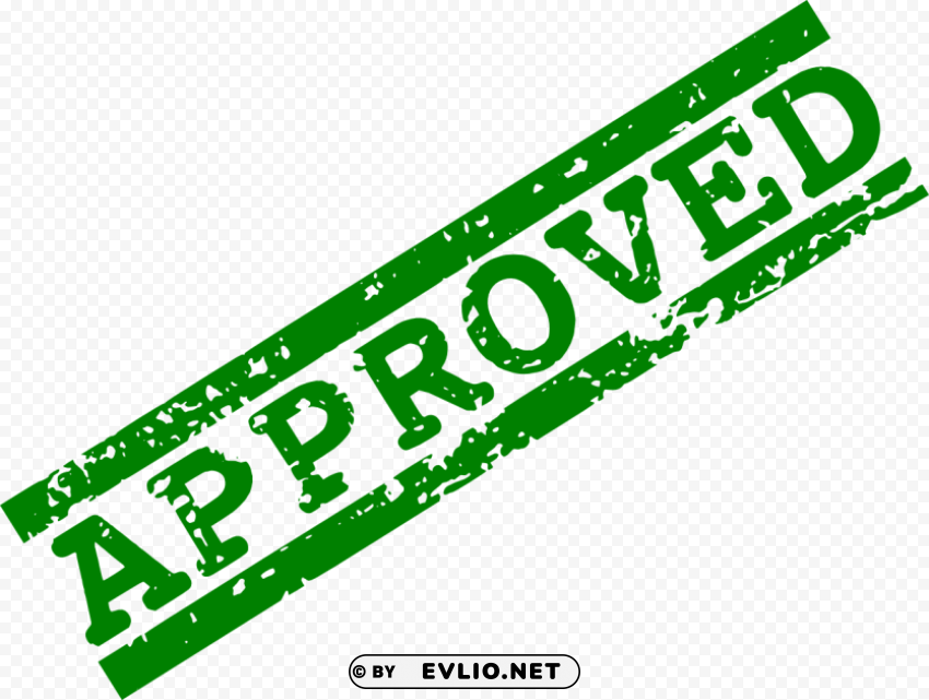 green approved stamp PNG for digital art