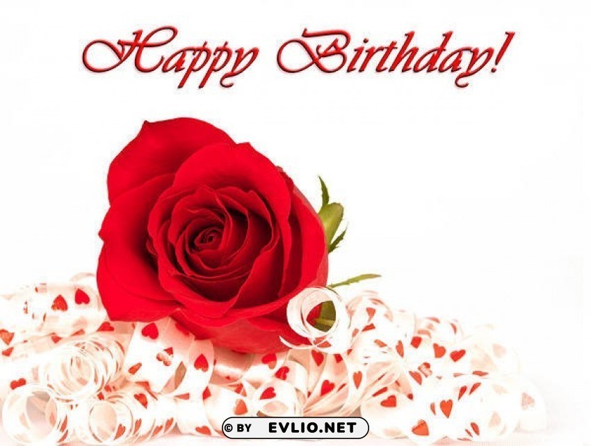 happy birthday card with red rose High-resolution transparent PNG images assortment
