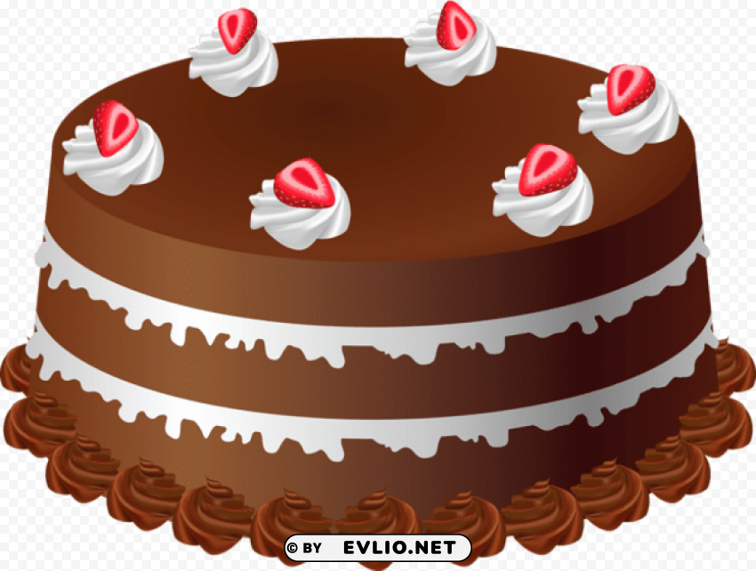 chocolate cake art large picture Clean Background Isolated PNG Object