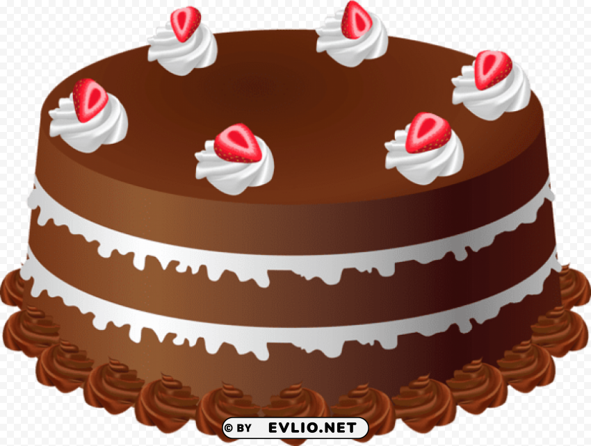 Chocolate Cake Art Large Picture Clean Background Isolated PNG Object