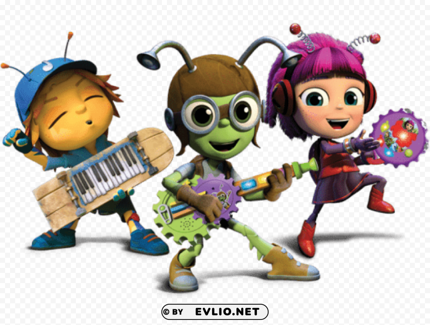 beat bugs making music PNG images with clear backgrounds