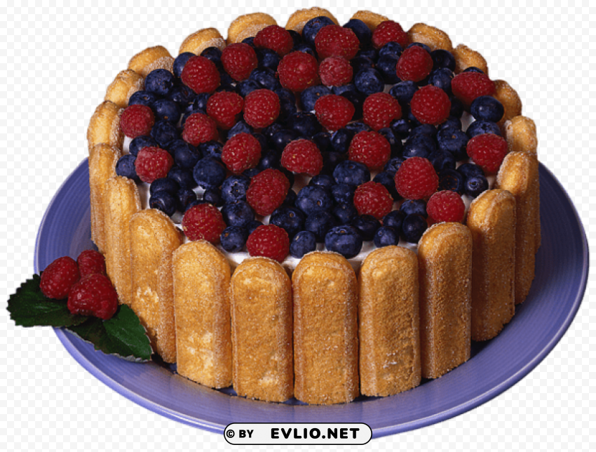 charlotte cake with raspberries and blueberries Free transparent PNG PNG images with transparent backgrounds - Image ID 76880aaa
