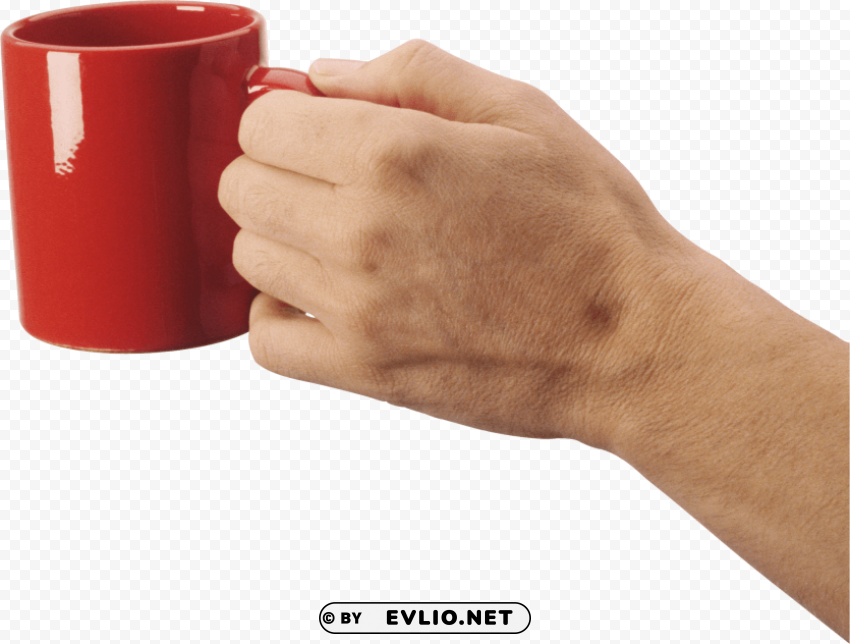 Holding Coffee Mug Hand PNG Graphic Isolated On Clear Background Detail
