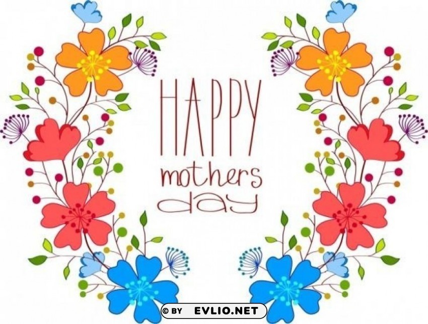mothers day colorful flower design Clear background PNG graphics