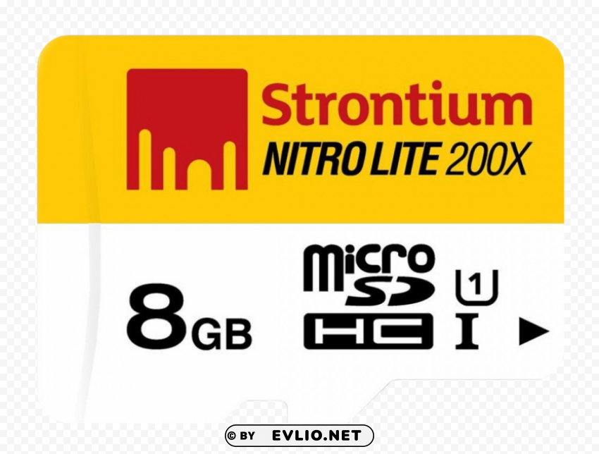 Strontium MicroSD Memory Card PNG Image with Isolated Graphic