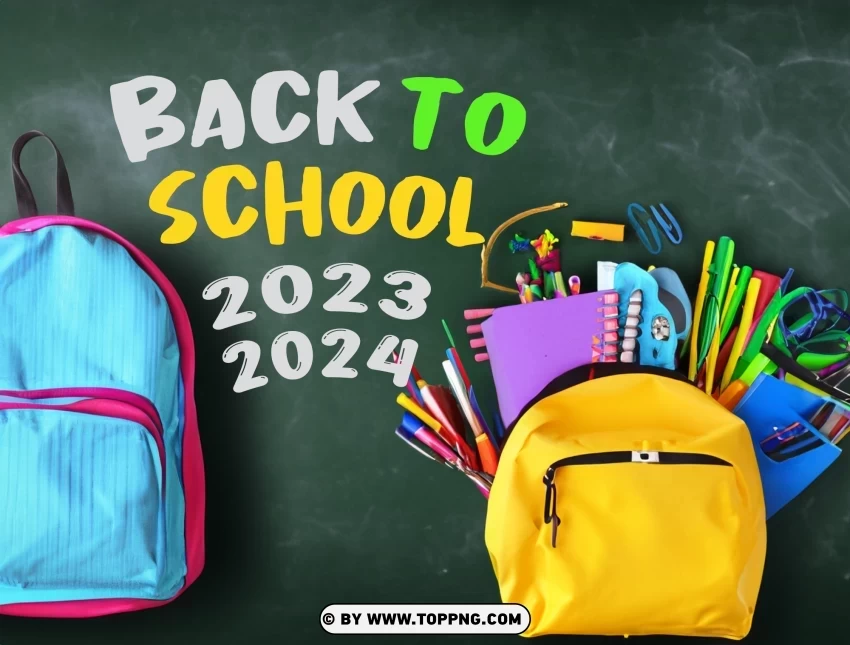 2023-2024 Back to School Card Image HD Background Poster PNG graphics with alpha transparency bundle - Image ID 45f47a26