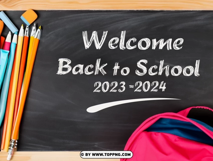 2023 2024 School Kickoff HD Welcome Back Image Background PNG graphics with clear alpha channel