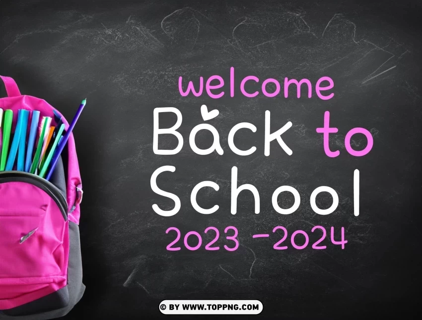 2023 2024 School Year HD Welcome Back Background PNG graphics with clear alpha channel broad selection