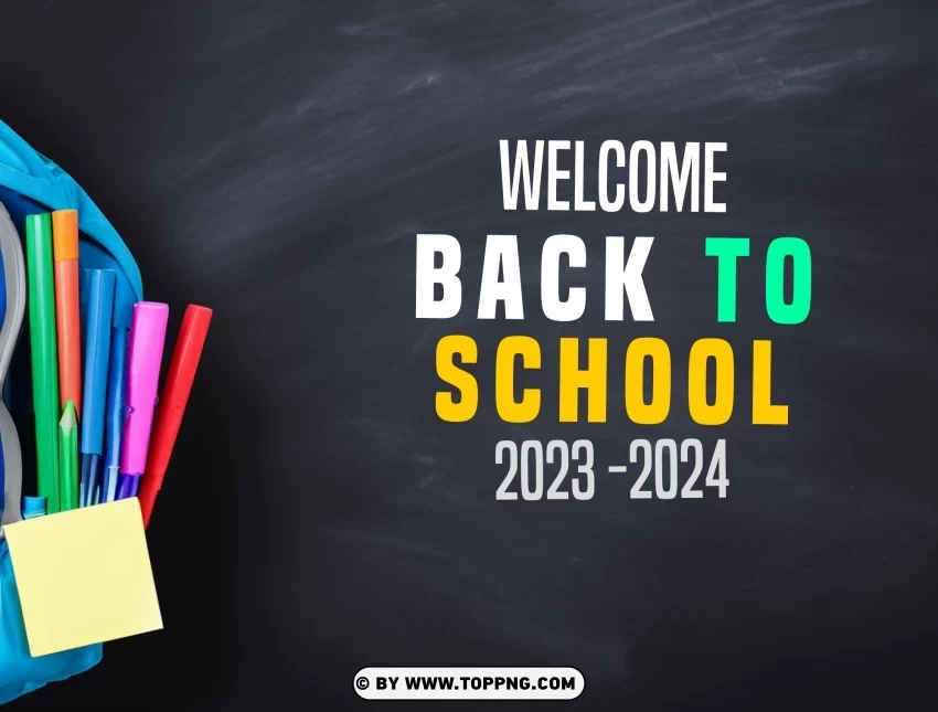 Back to School 2023 2024 Crisp HD Image Background PNG graphics with transparent backdrop