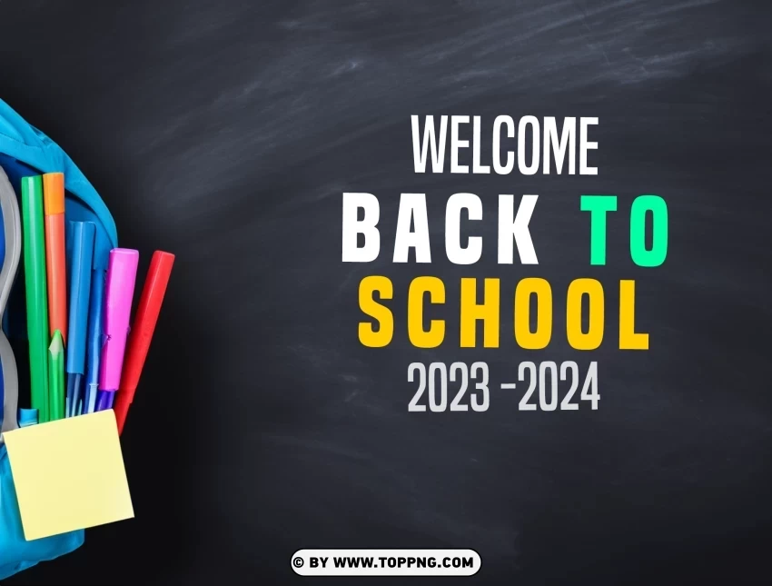 Back To School 2023 2024 Crisp HD Image Background PNG Graphics With Transparent Backdrop