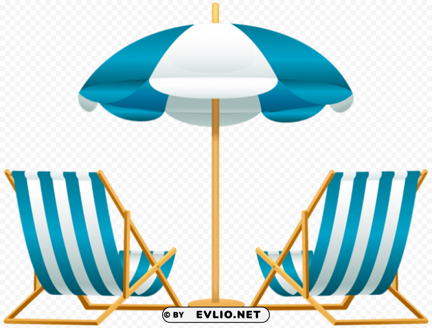 beach umbrella with chairs free PNG images for editing