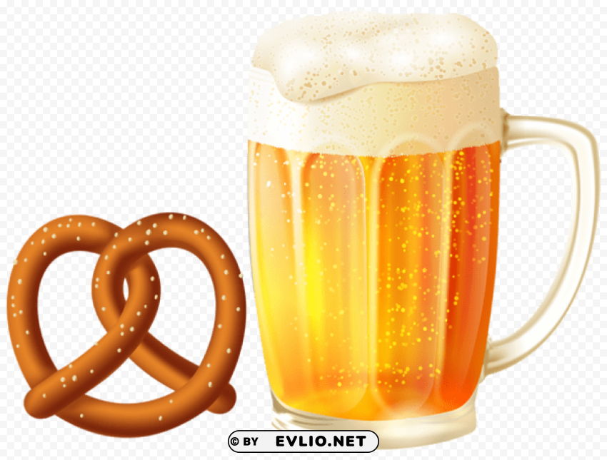 beer mug and pretzel Transparent PNG image free