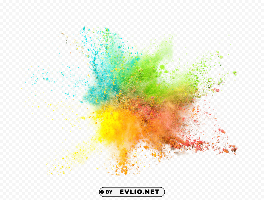 colorful powder explosion Clear Background PNG Isolated Illustration
