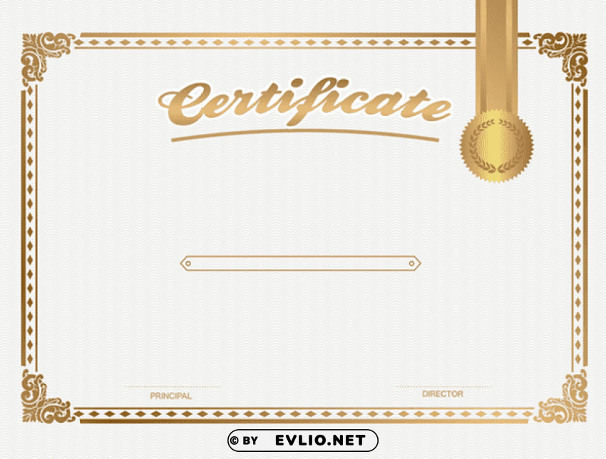 white certificate template PNG Image with Isolated Artwork