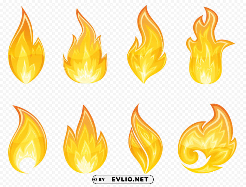 flame Isolated Design on Clear Transparent PNG