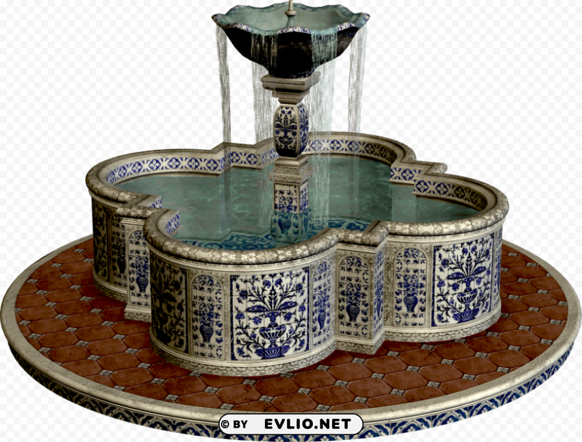 fountain PNG images with transparent layering
