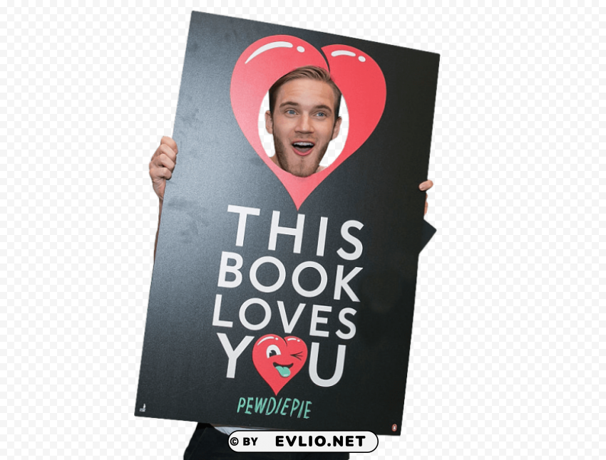 pewdiepie holding sign Transparent Background Isolated PNG Icon