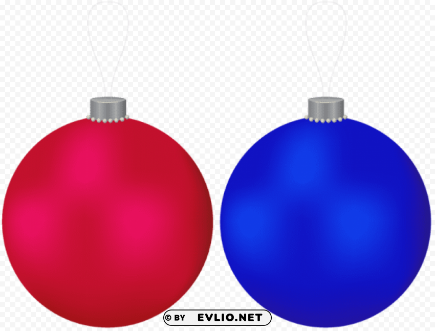 christmas balls red and blue Isolated Design Element on Transparent PNG