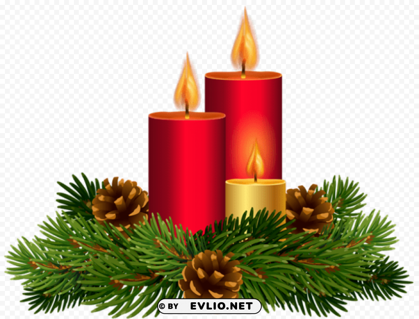 christmas candle decor PNG transparent vectors