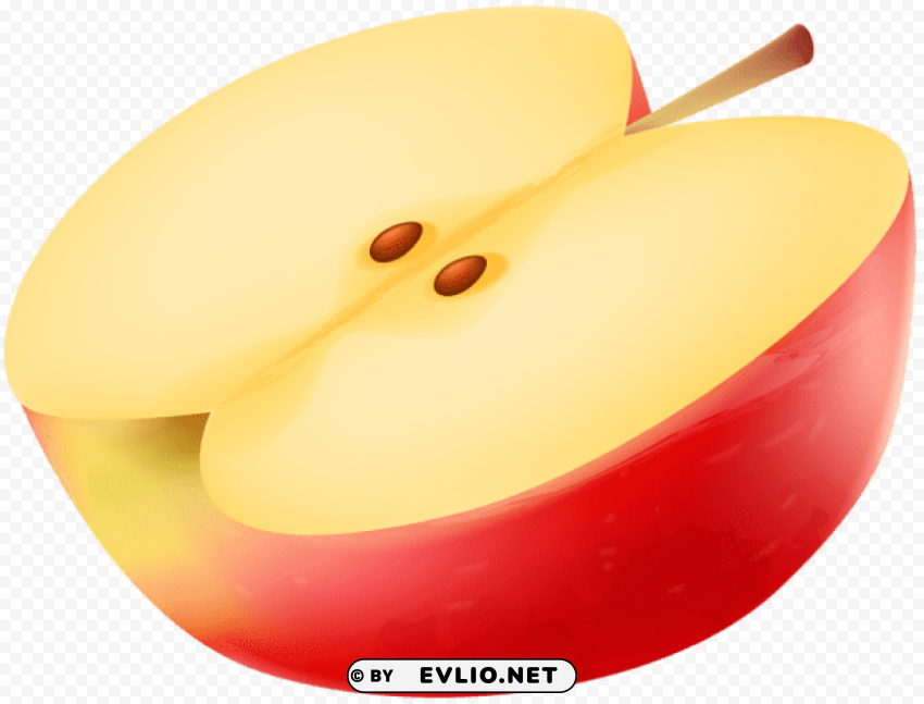 half apple Isolated Element in Clear Transparent PNG