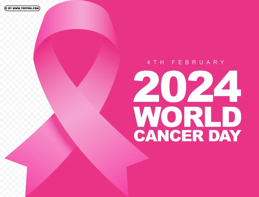 2024 world cancer day pink card design Free PNG images with alpha transparency comprehensive compilation