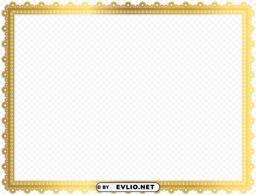 border golden frame Isolated Graphic Element in Transparent PNG