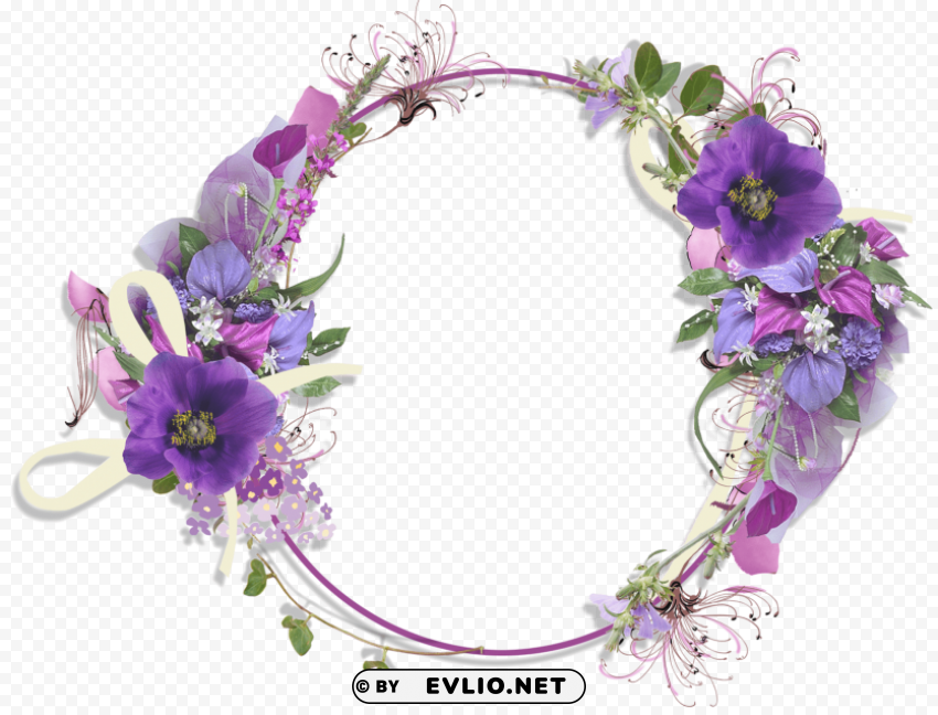 floral round frame pic PNG picture